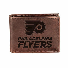 Philadelphia Flyers, Bi-Fold Wallet, Brown, CH, 100% Genuine Leather