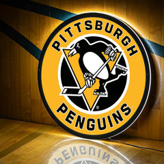 LED Wall Decor, Round, Pittsburgh Penguins