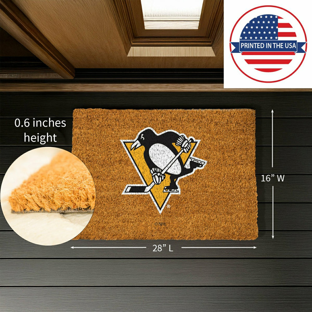 Coir Mat, 16"x28", Pittsburgh Penguins