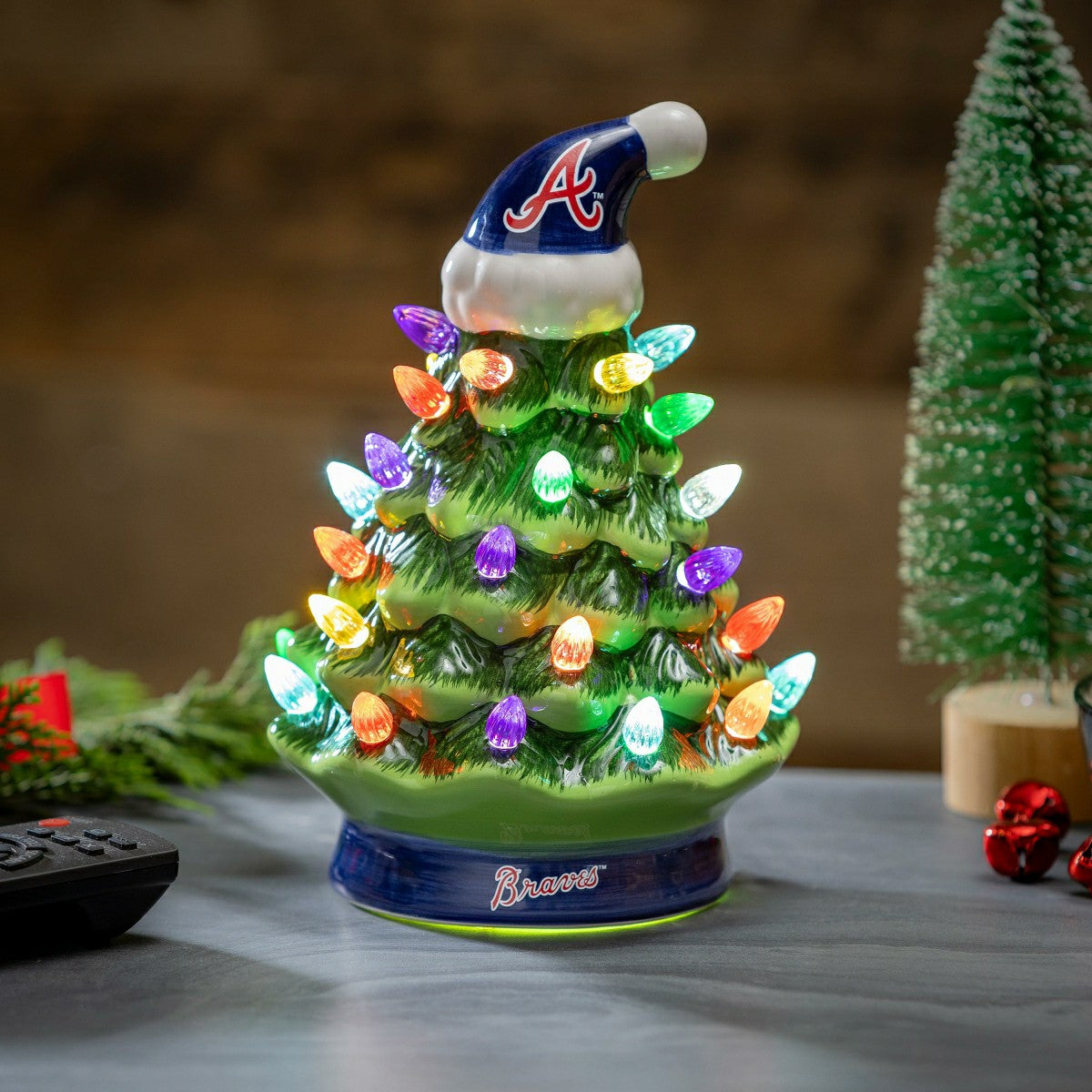 Atlanta Braves 8" LED Ceramic Christmas Tree