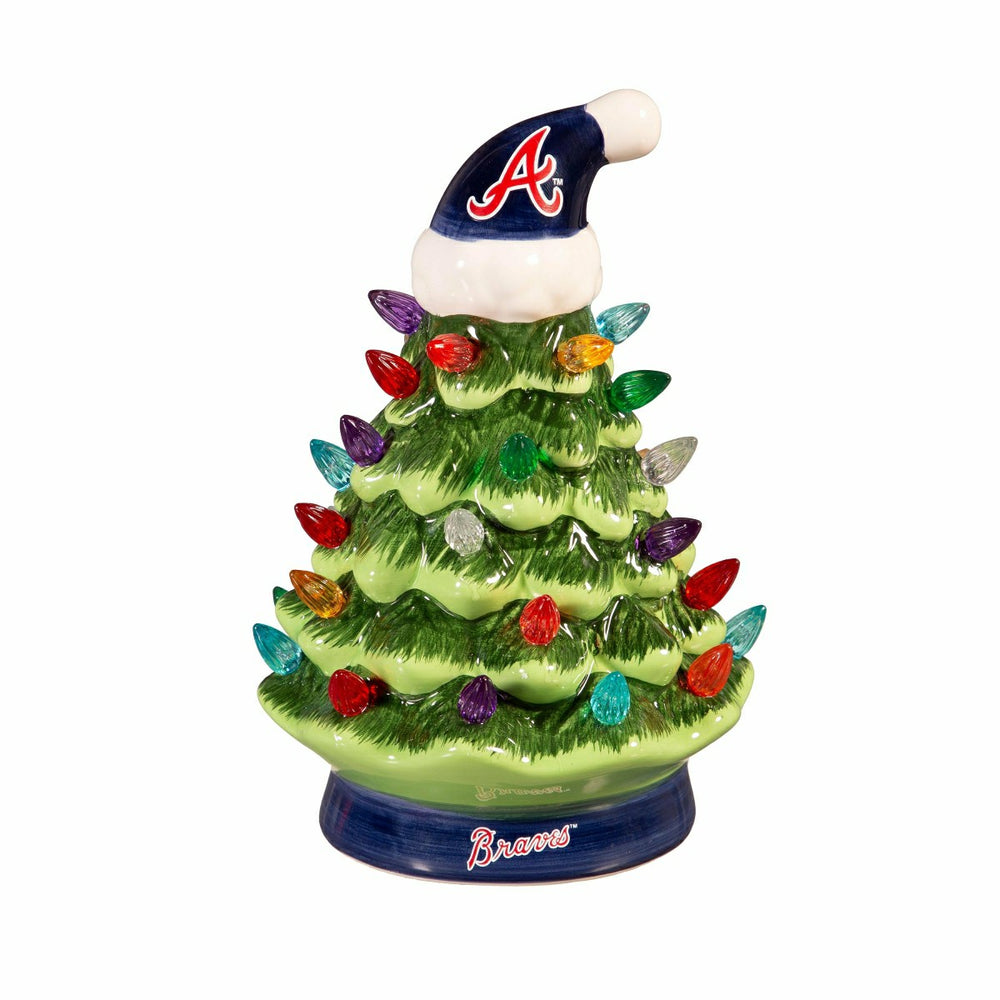 Atlanta Braves 8" LED Ceramic Christmas Tree