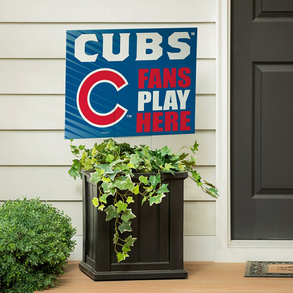Chicago Cubs Coroplast Yard Sign "Fans Play Here"
