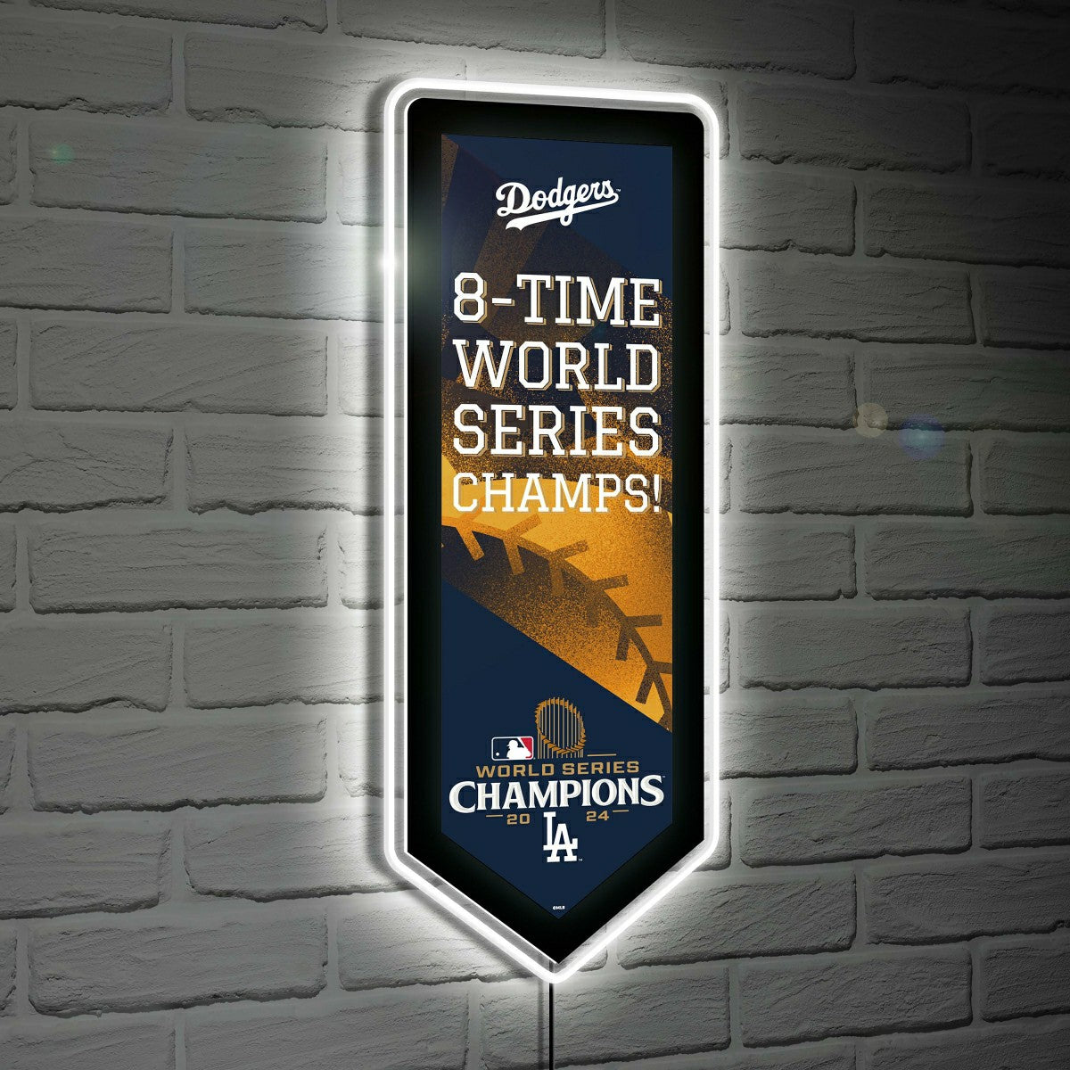 Los Angeles Dodgers LED Wall Decor, Pennant, World Series Champions 20