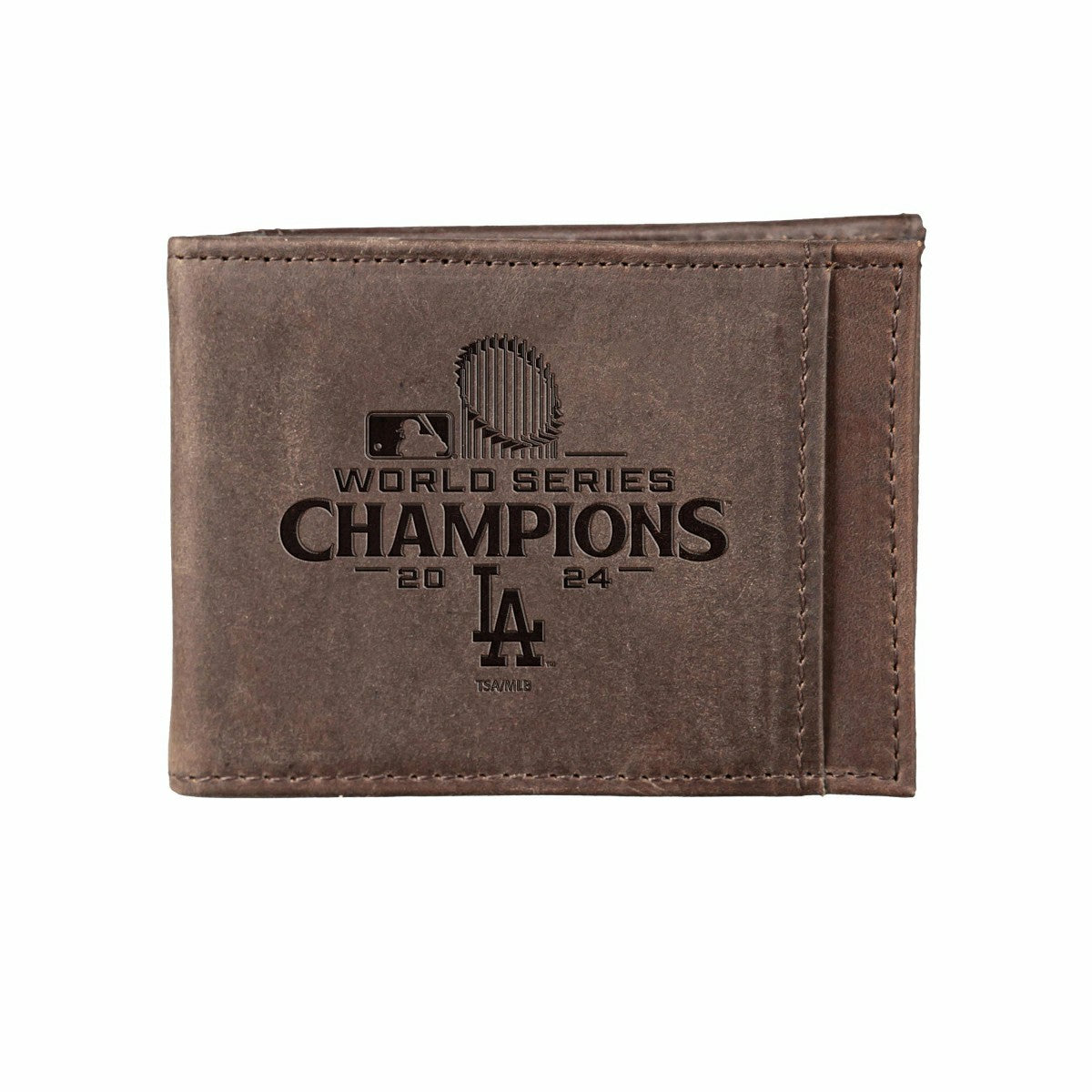 Los Angeles Dodgers Front Pocket Wallet with RFID Blocking, Brown, SC2