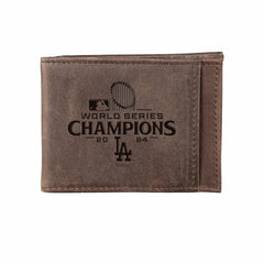 Los Angeles Dodgers Front Pocket Wallet with RFID Blocking, Brown, SC2