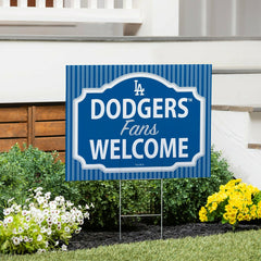 Los Angeles Dodgers Coroplast Yard Sign, "Fans Welcome"