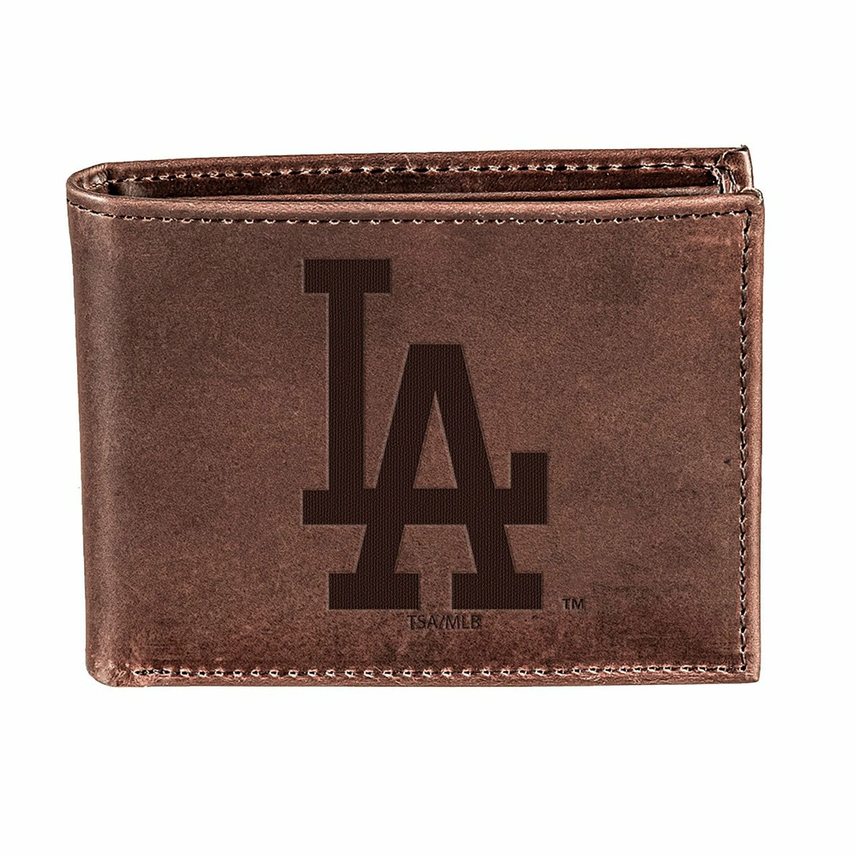 Los Angeles Dodgers Bi-Fold Wallet Brown 100% Genuine Leather