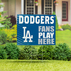 Los Angeles Dodgers Coroplast Yard Sign "Fans Play Here"