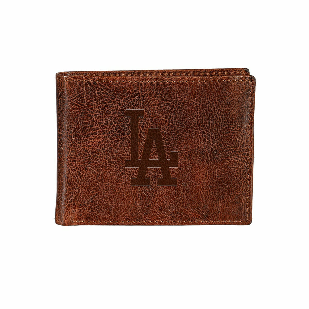 Los Angeles Dodgers, Embossed 100% Genuine Tumbled Leather Passcase Bi