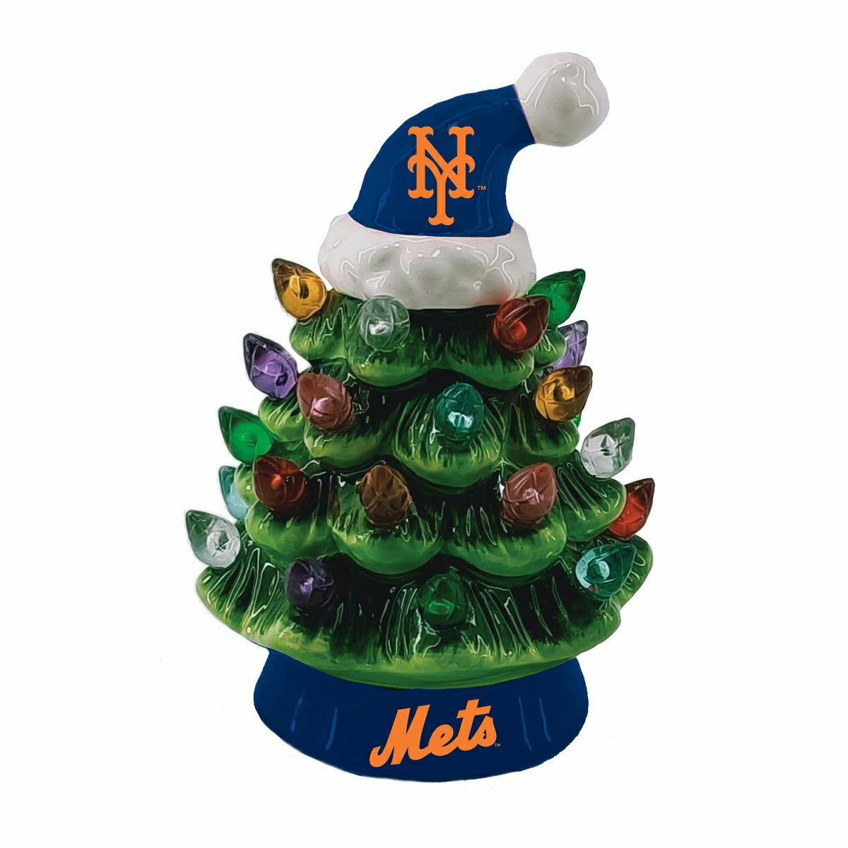 New York Mets 8" LED Ceramic Christmas Tree