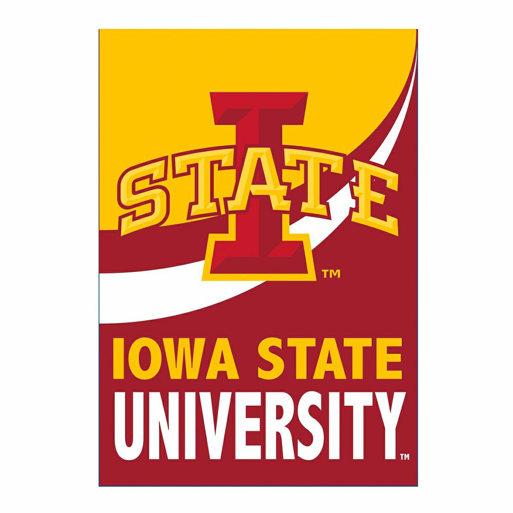 Iowa State University Burlap Flag House Size