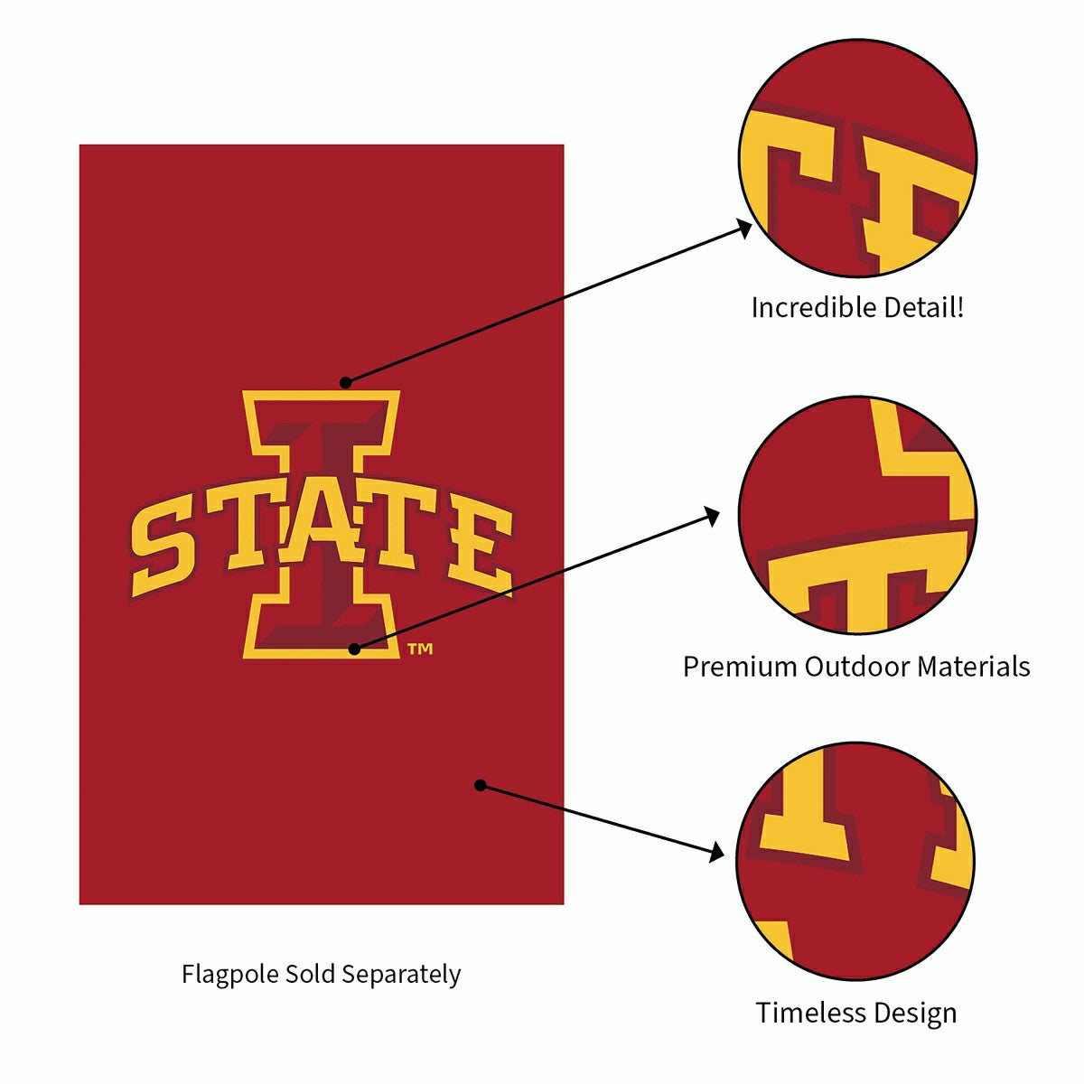 Iowa State University Applique House Flag