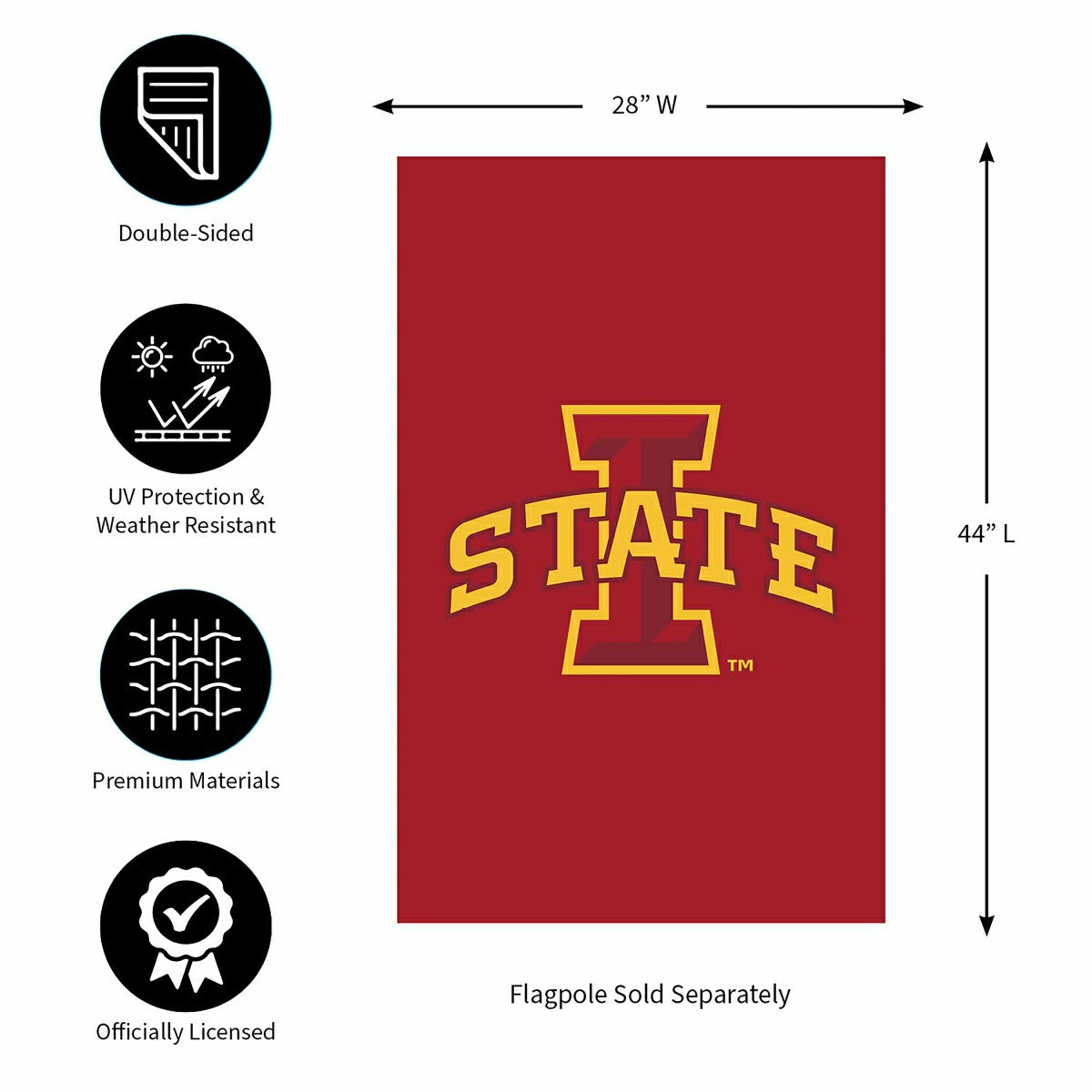 Iowa State University Applique House Flag