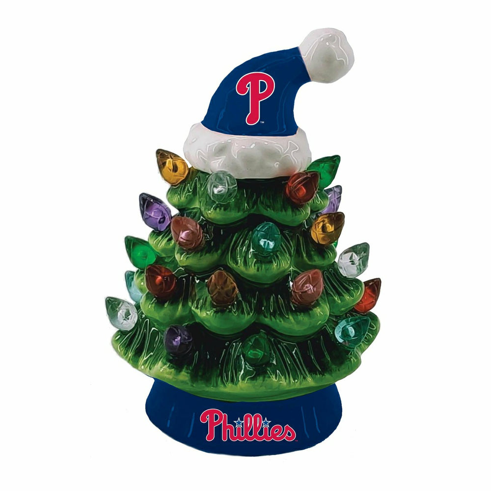 Philadelphia Phillies 8" LED Ceramic Christmas Tree