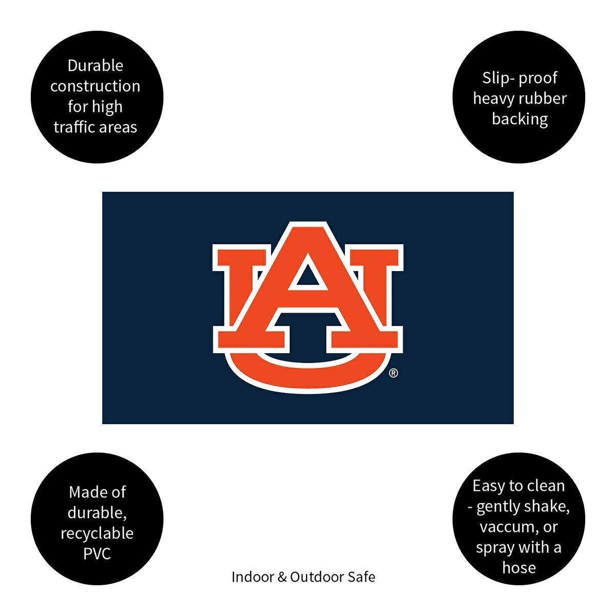 Full Color PVC Mat, 16" x 28", Auburn University