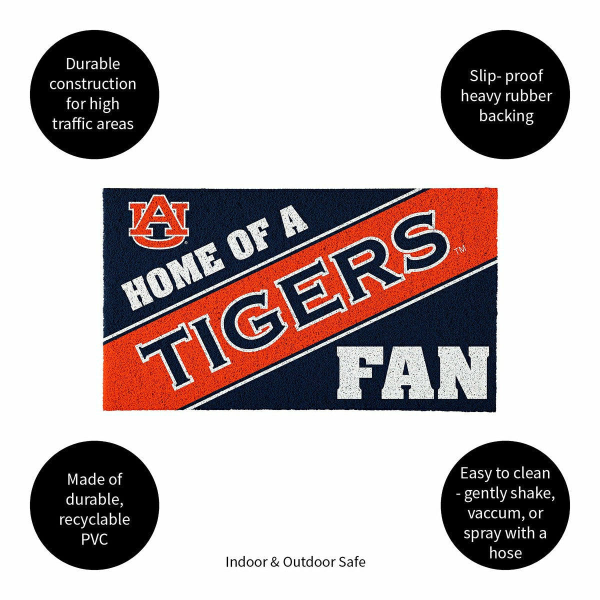 Auburn University, PVC Mat COLOR, Home of a Fan