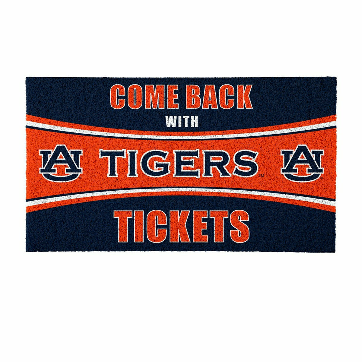 28" x 16" PVC Trapper Mat, Come Back with Tickets, Auburn University