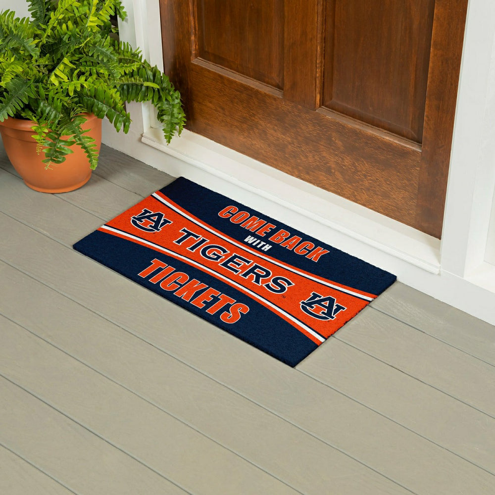 28" x 16" PVC Trapper Mat, Come Back with Tickets, Auburn University