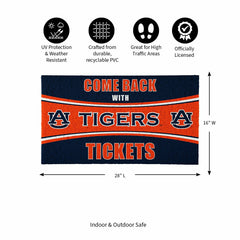 28" x 16" PVC Trapper Mat, Come Back with Tickets, Auburn University