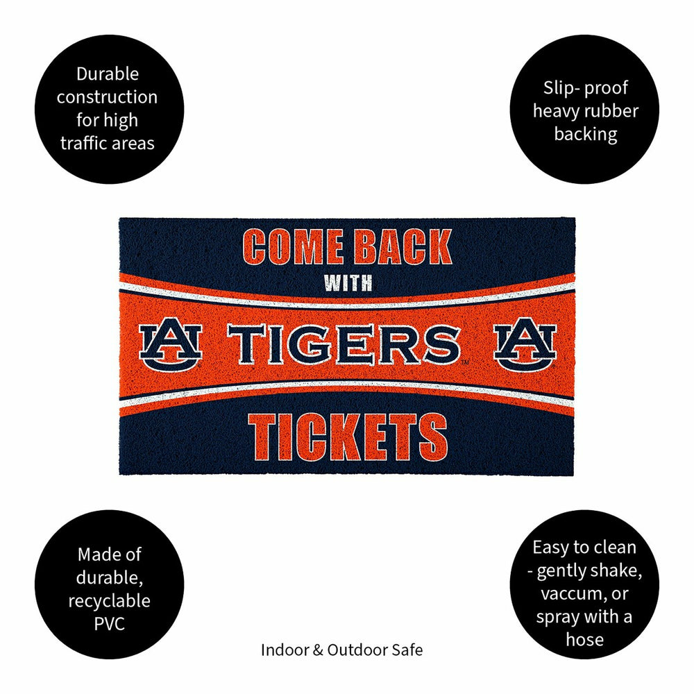 28" x 16" PVC Trapper Mat, Come Back with Tickets, Auburn University