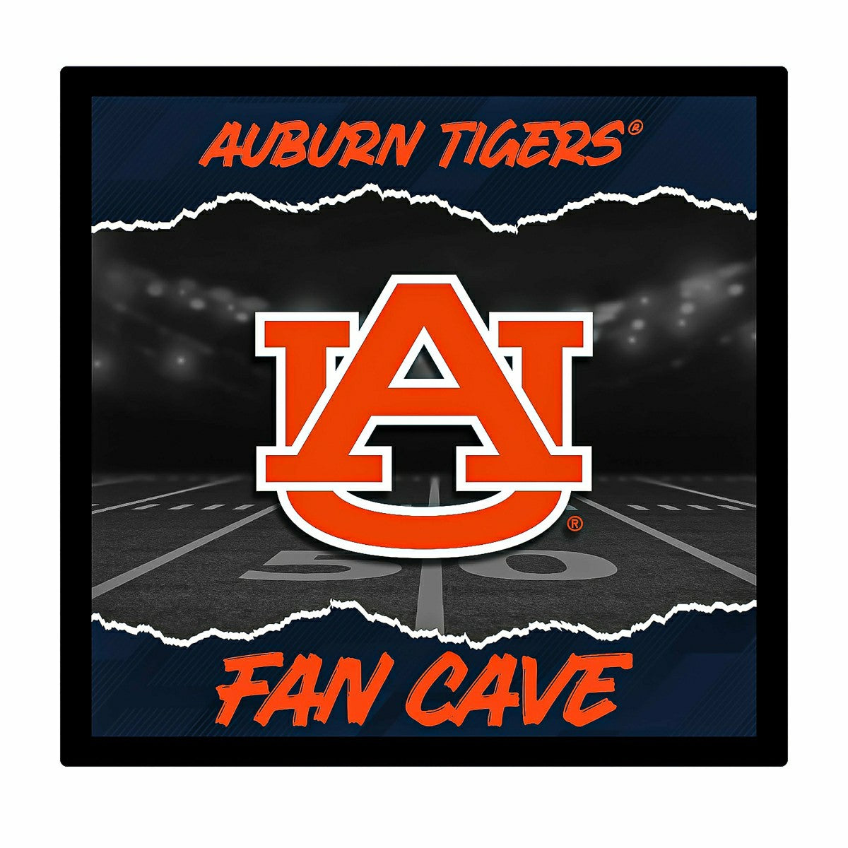 Auburn University 23"H x 23"L LED Wall Decor, Edgelite, Square