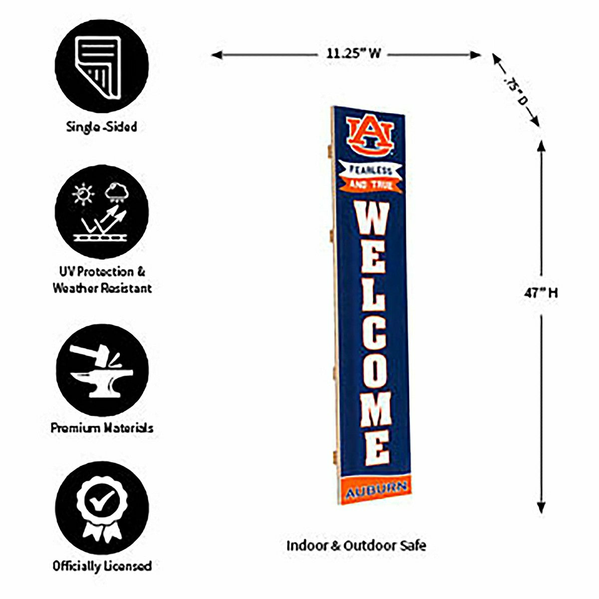 Auburn University Large Single Sided Leaner, 46"