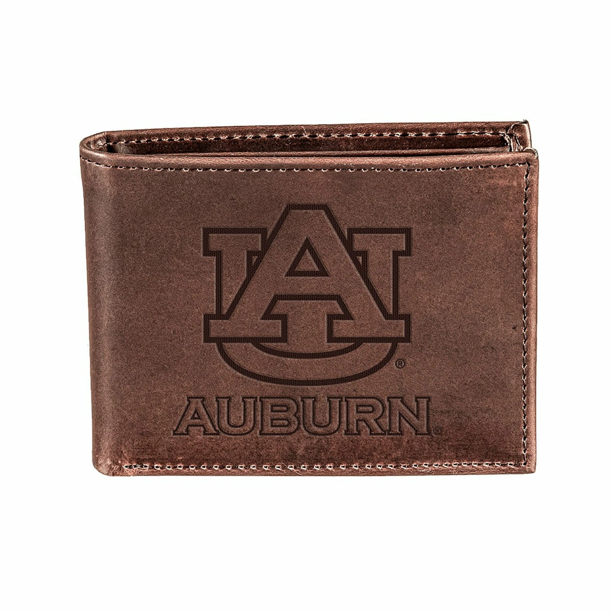Auburn University, Bi-Fold Wallet, Brown, CH, 100% Genuine Leather