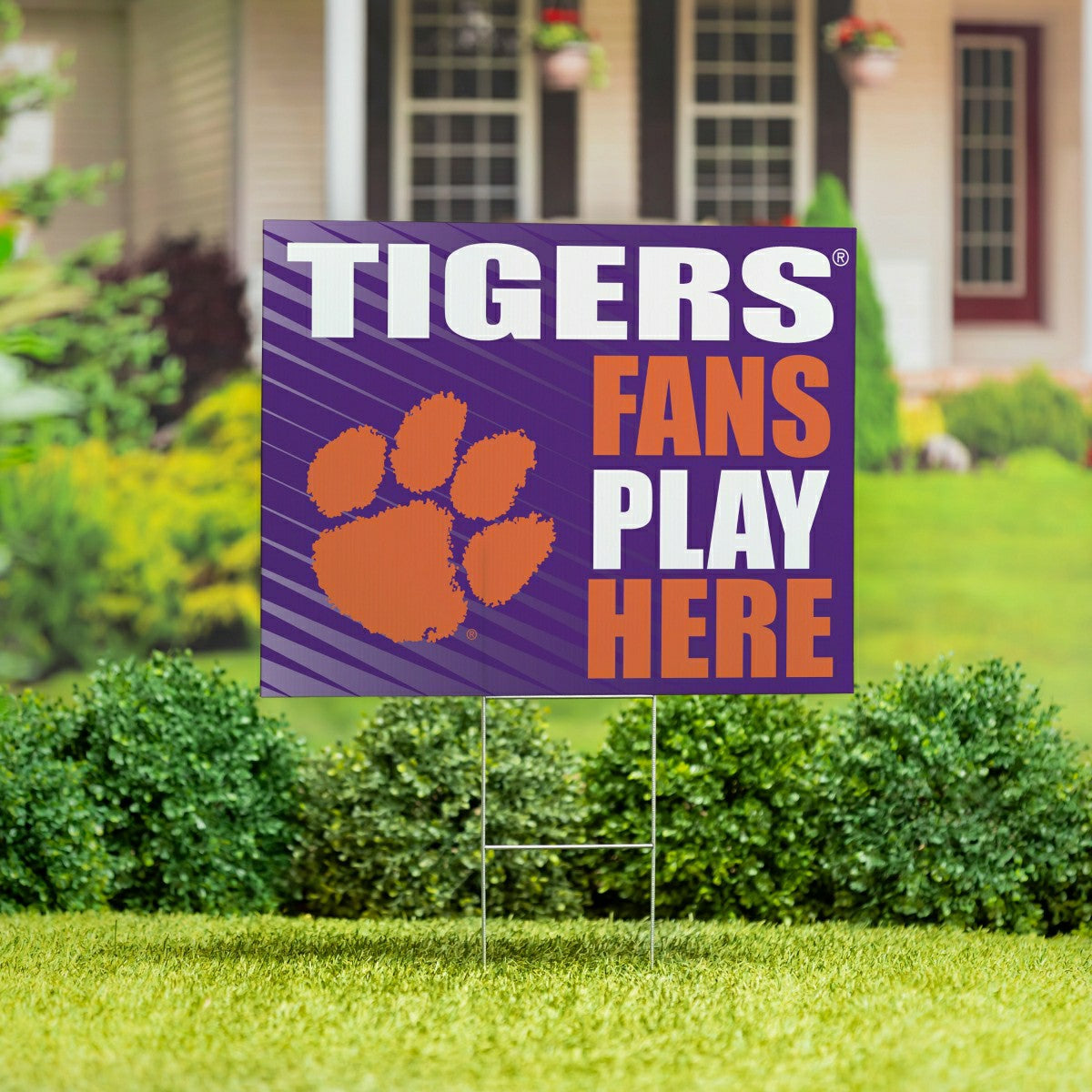 Clemson University Coroplast Yard Sign "Fans Play Here"