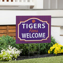 Clemson University Coroplast Yard Sign, "Fans Welcome"