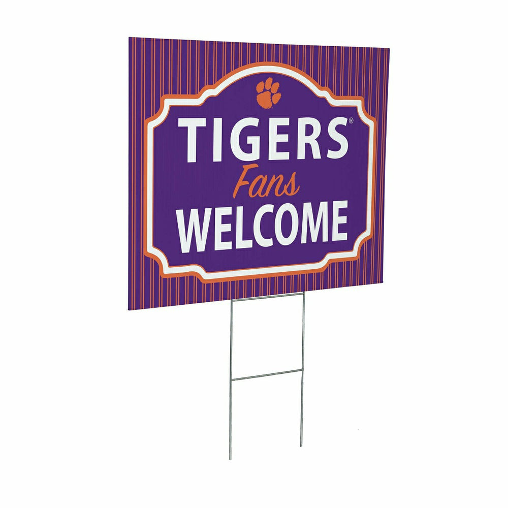 Clemson University Coroplast Yard Sign, "Fans Welcome"