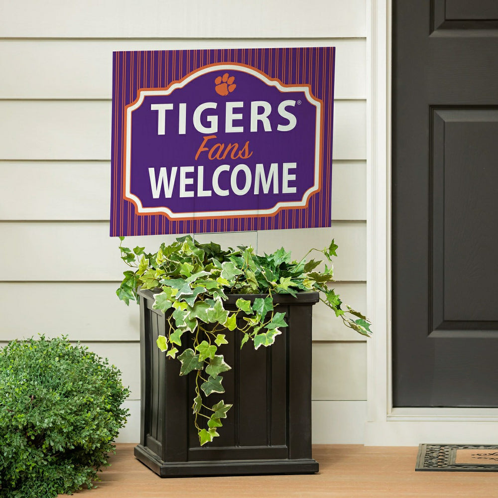 Clemson University Coroplast Yard Sign, "Fans Welcome"