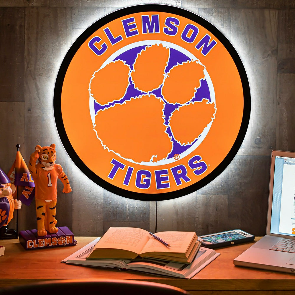 LED Wall Decor, Round, Clemson University