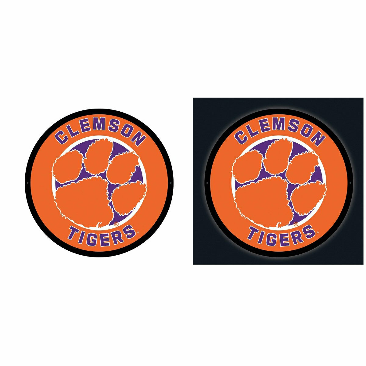 LED Wall Decor, Round, Clemson University