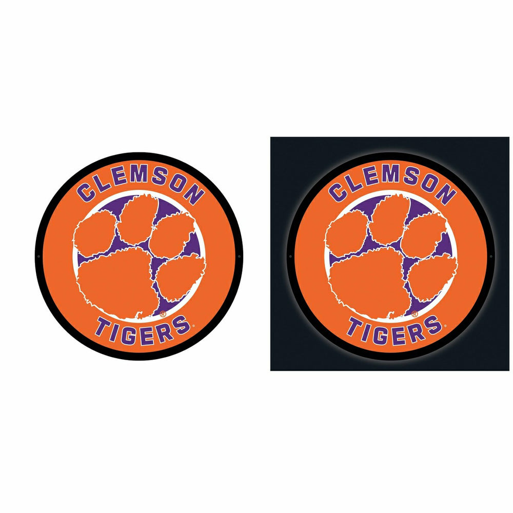 LED Wall Decor, Round, Clemson University
