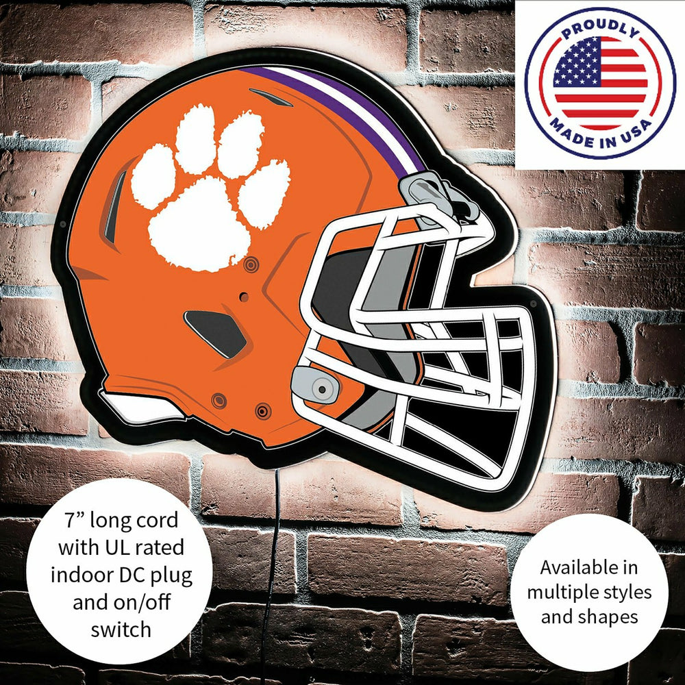 LED Wall Decor, Helmet, Clemson University