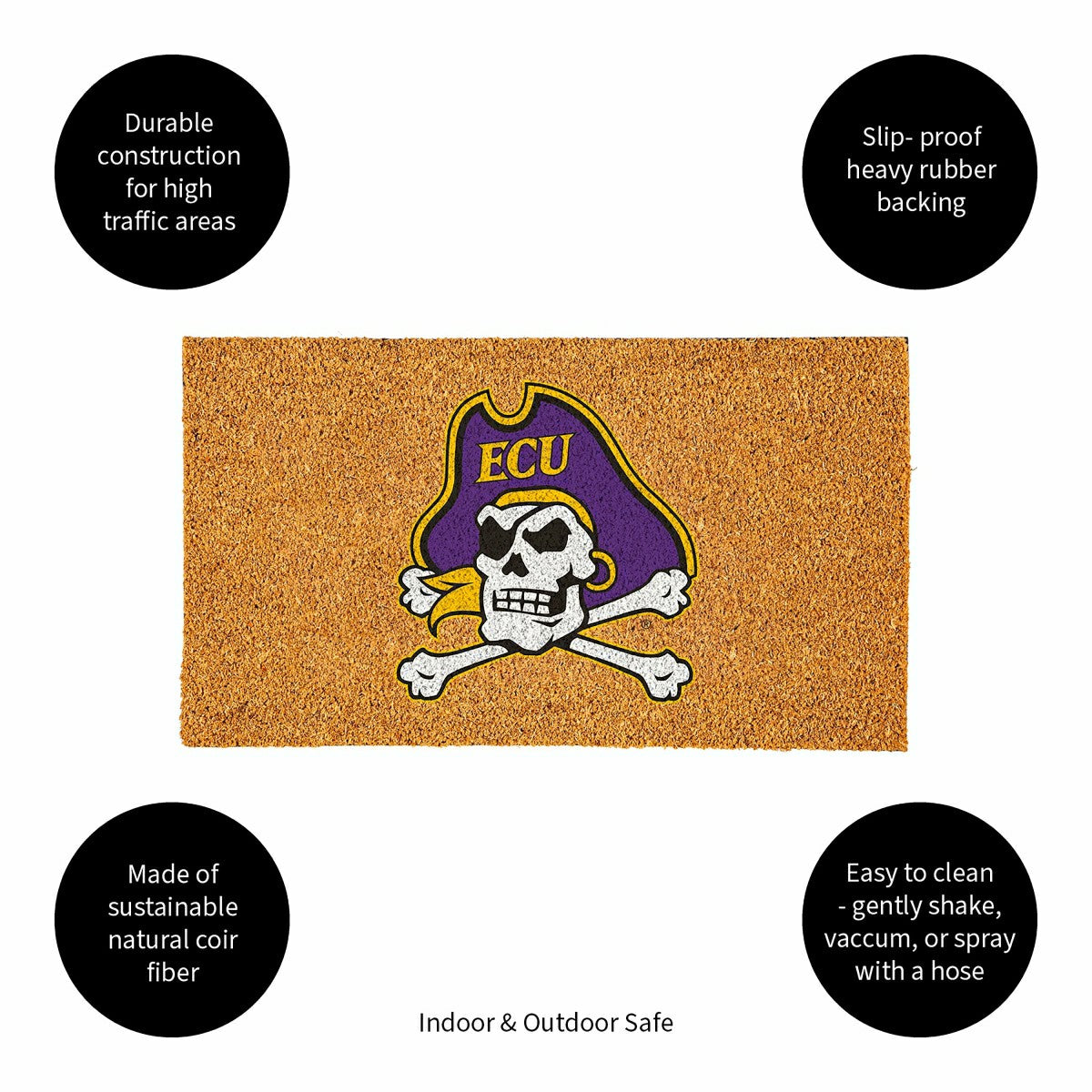 Coir Mat, 16"x28", East Carolina University