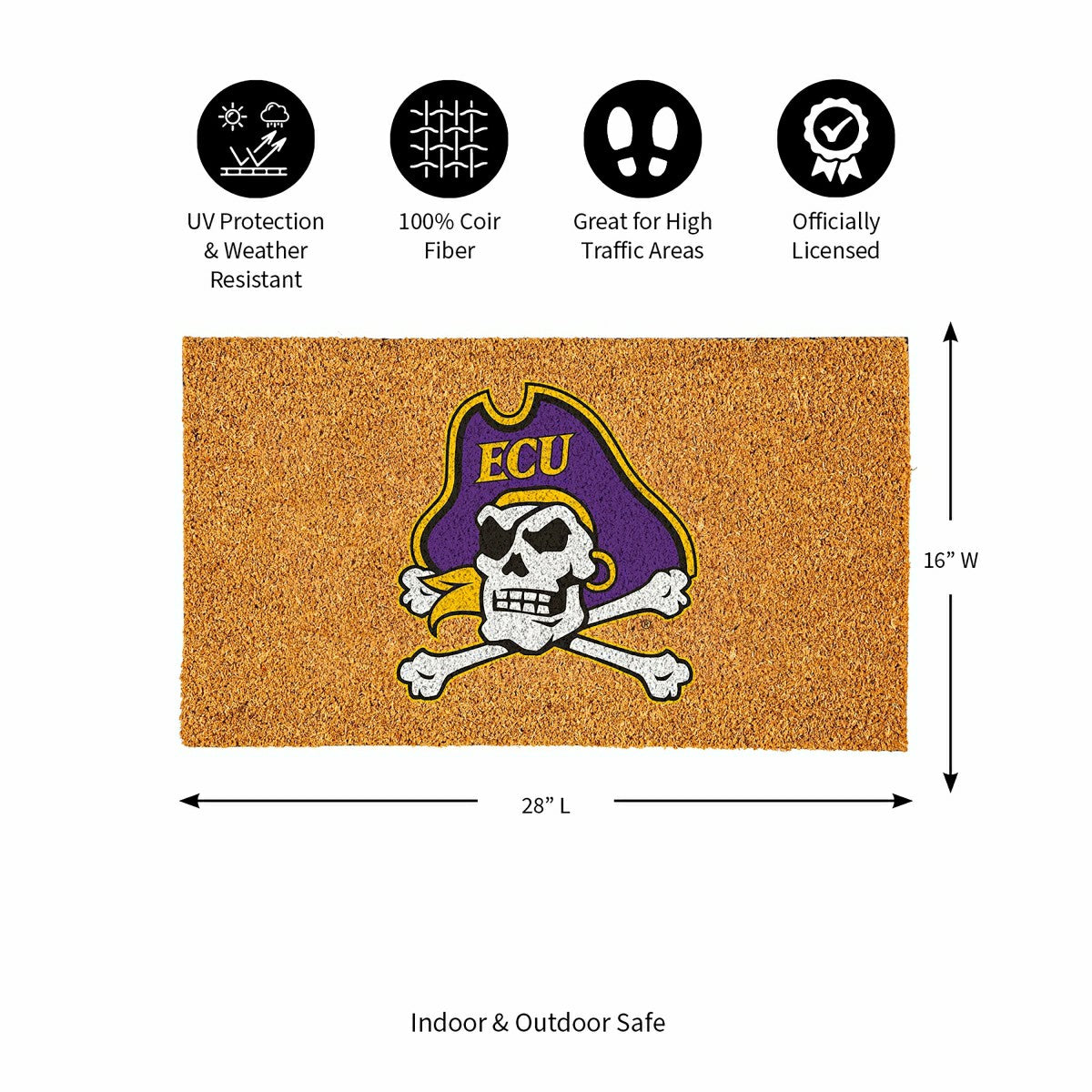 Coir Mat, 16"x28", East Carolina University