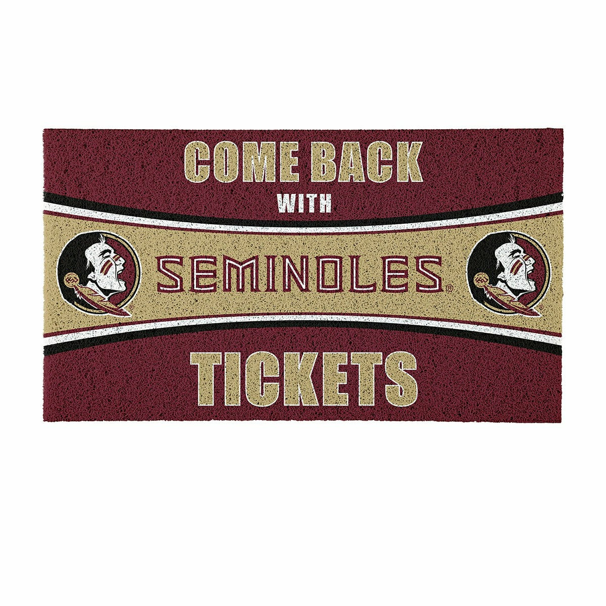 28" x 16" PVC Trapper Mat, Come Back with Tickets, Florida State Unive
