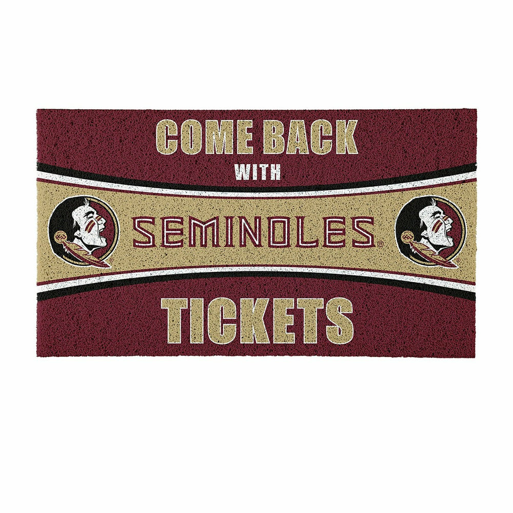 28" x 16" PVC Trapper Mat, Come Back with Tickets, Florida State Unive