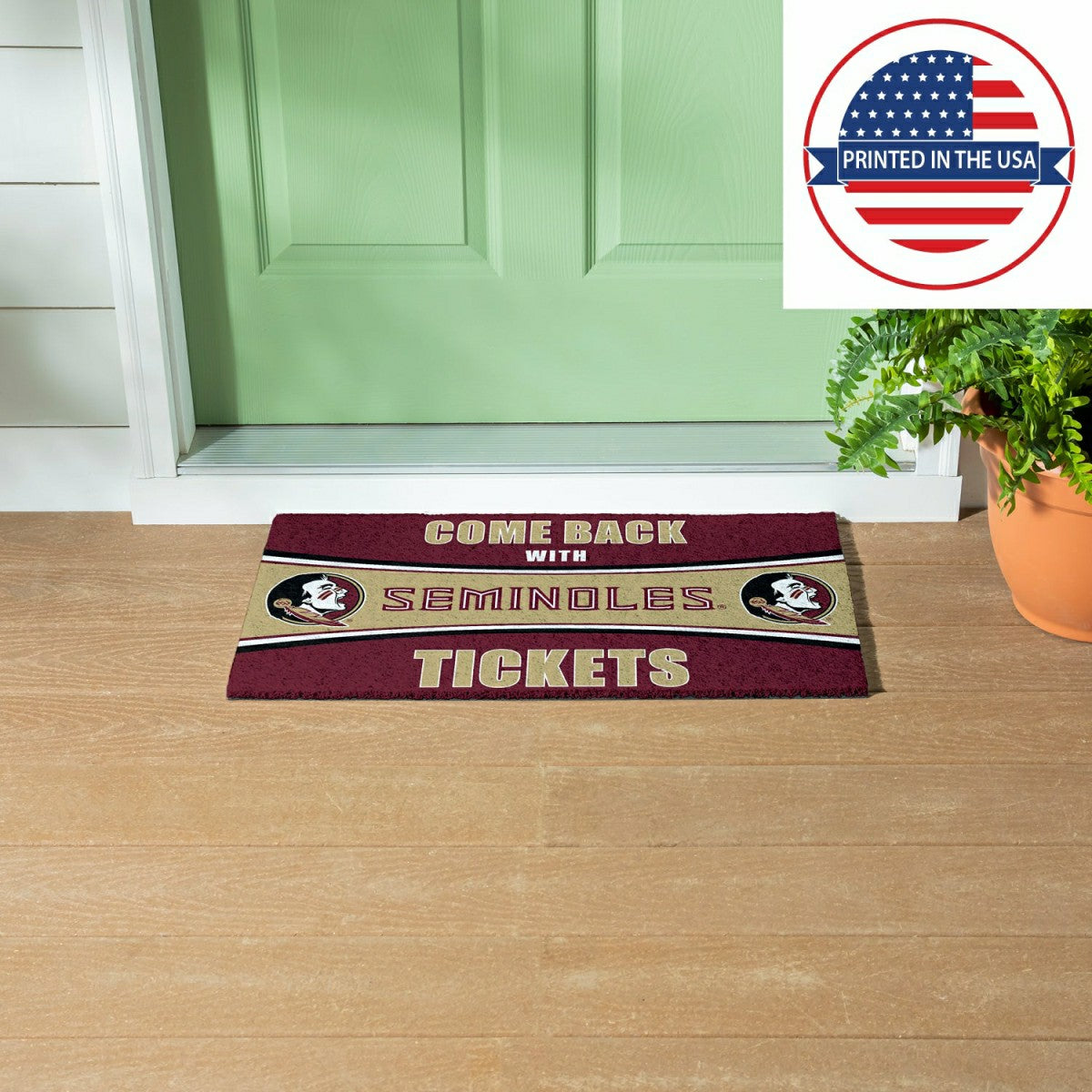 28" x 16" PVC Trapper Mat, Come Back with Tickets, Florida State Unive