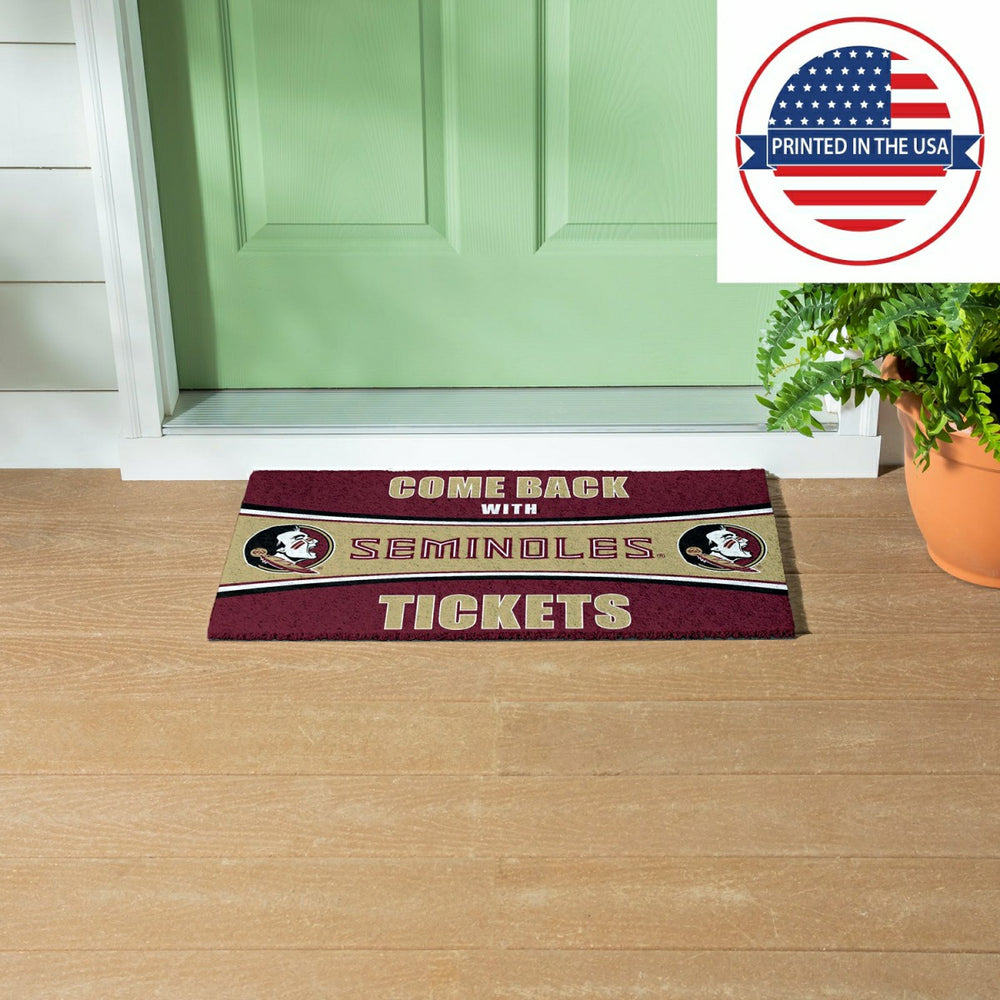 28" x 16" PVC Trapper Mat, Come Back with Tickets, Florida State Unive