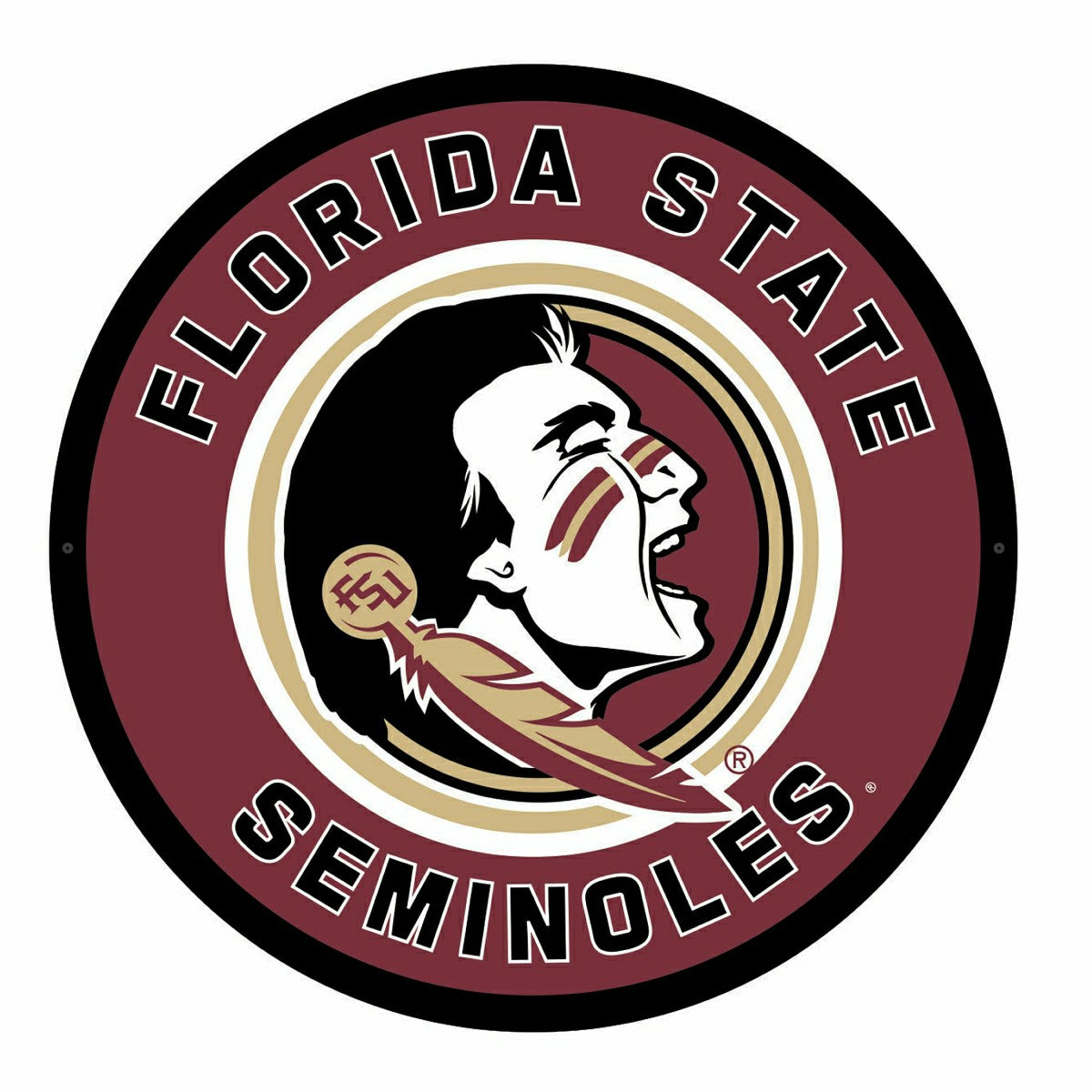 LED Wall Decor, Round, Florida State University