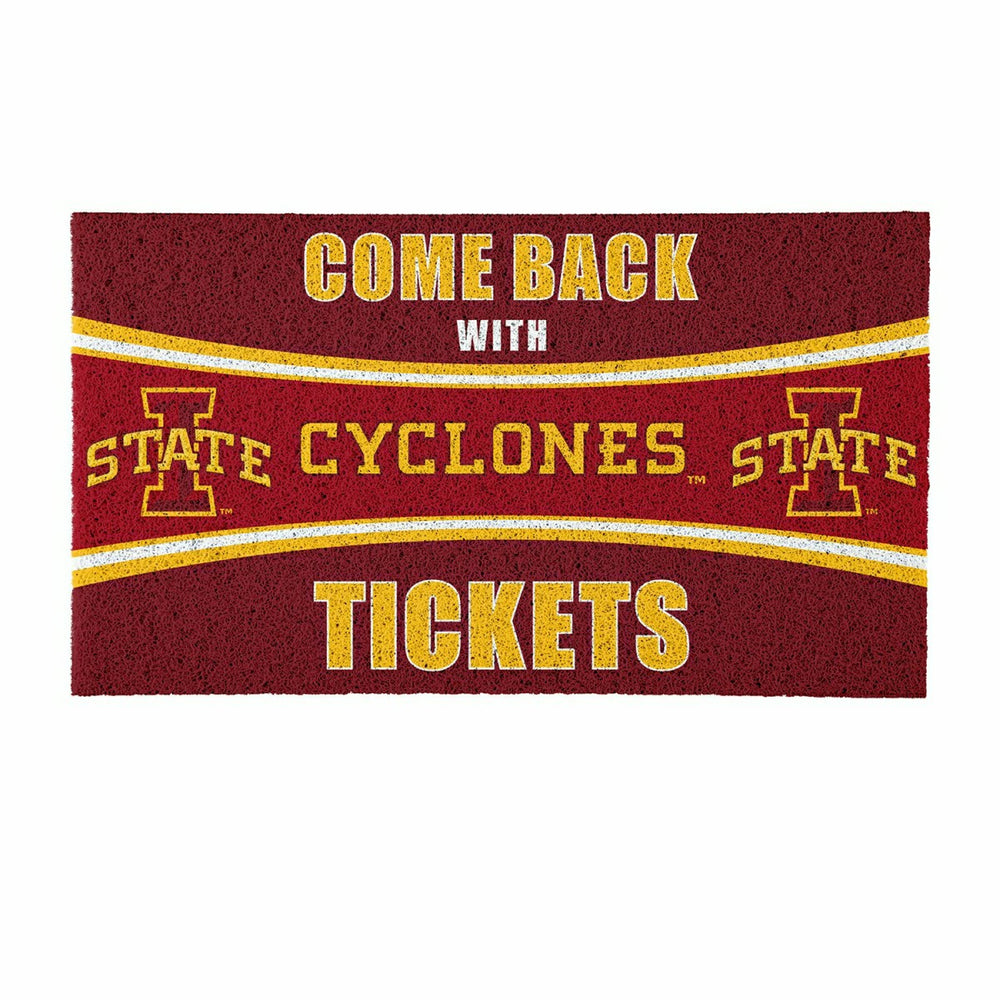28" x 16" PVC Trapper Mat, Come Back with Tickets, Iowa State Universi