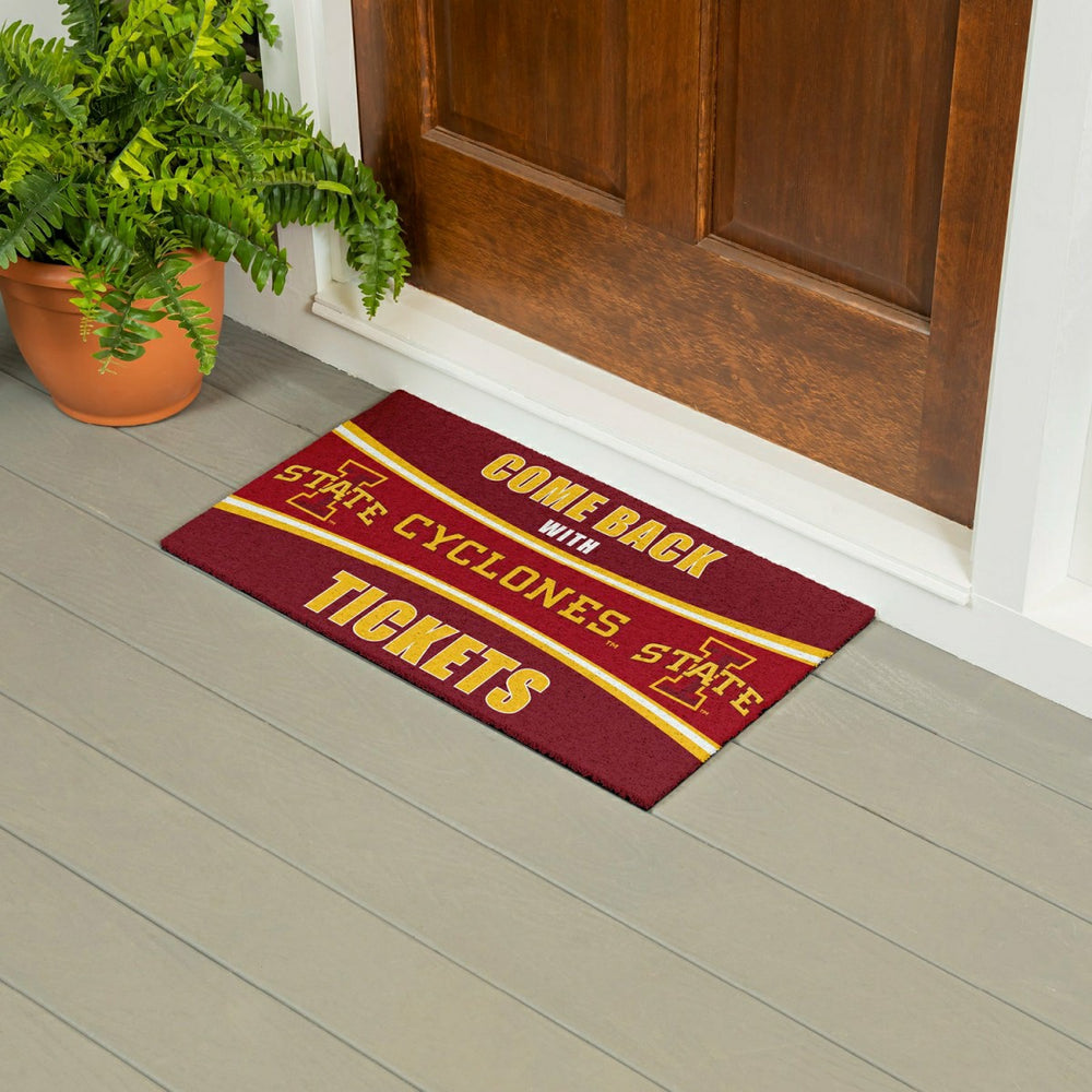 28" x 16" PVC Trapper Mat, Come Back with Tickets, Iowa State Universi