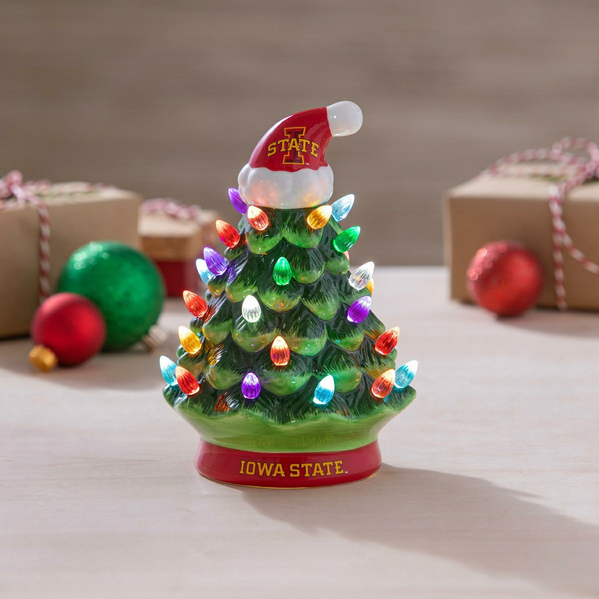 8" LED Ceramic Christmas Tree, Iowa State