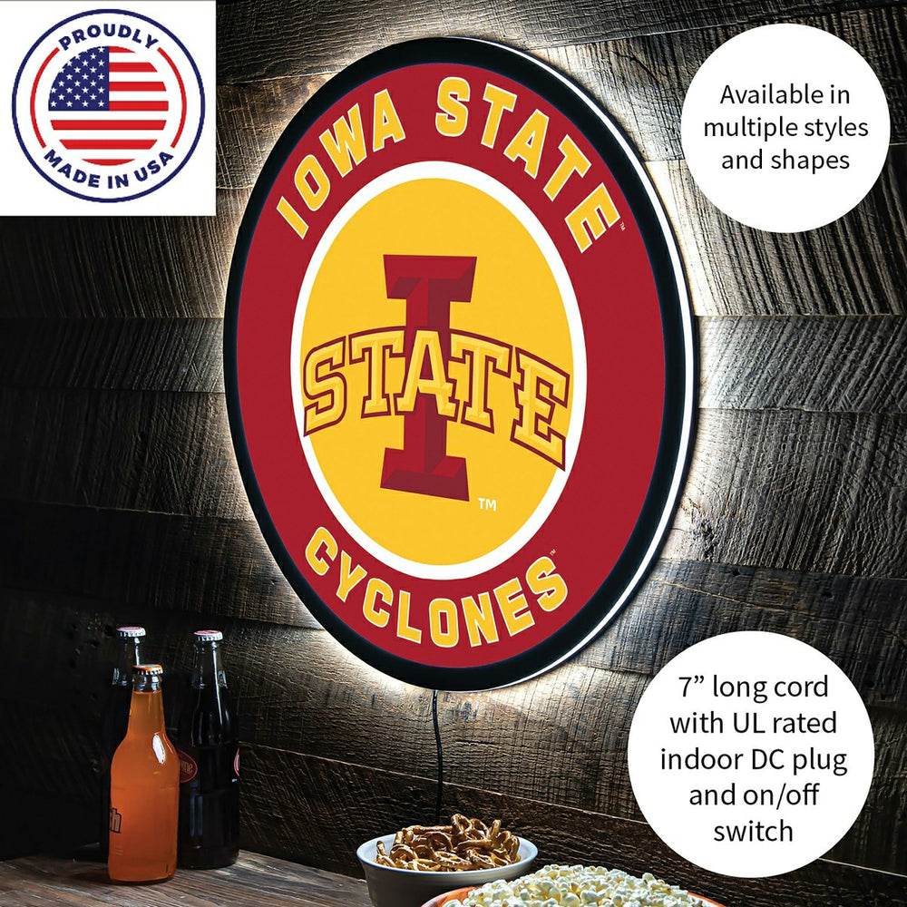 LED Wall Decor, Round, Iowa State University