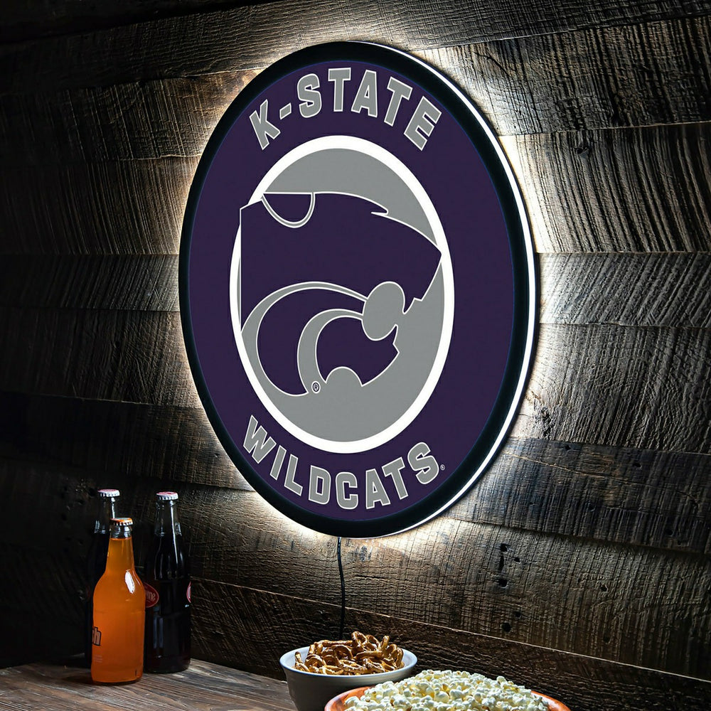 LED Wall Decor, Round, Kansas State University