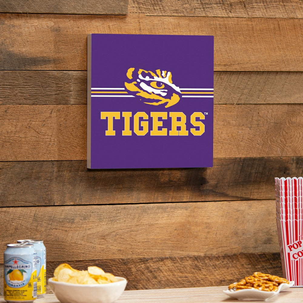 Louisiana State University Wood Wall Sign, 12x12