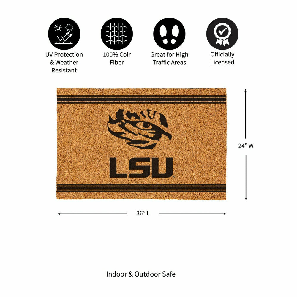 Louisiana State University Large One Color Coir Mat, 36"x24"