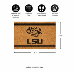Louisiana State University Large One Color Coir Mat, 36"x24"
